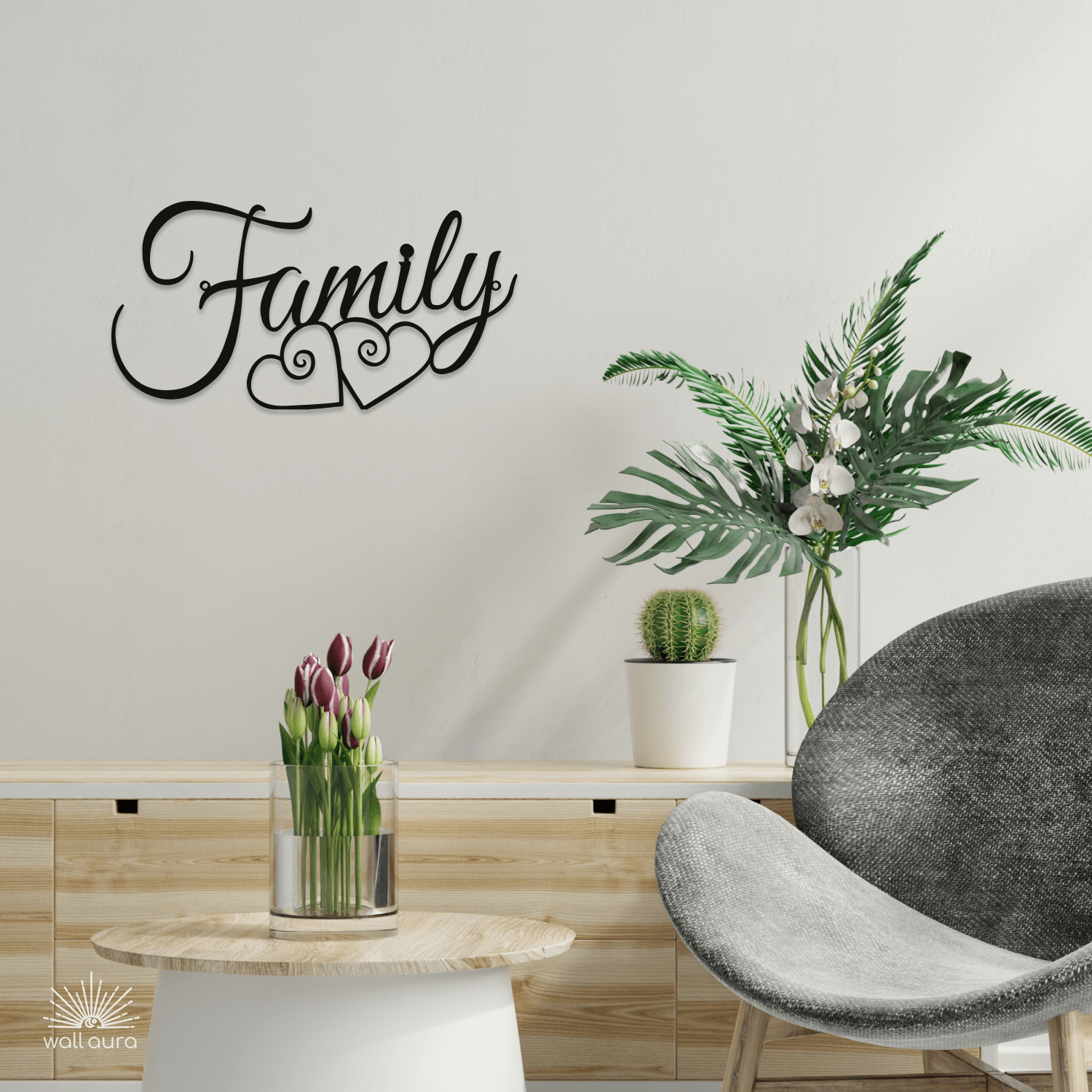 FAMILY קישוט קיר ממתכת