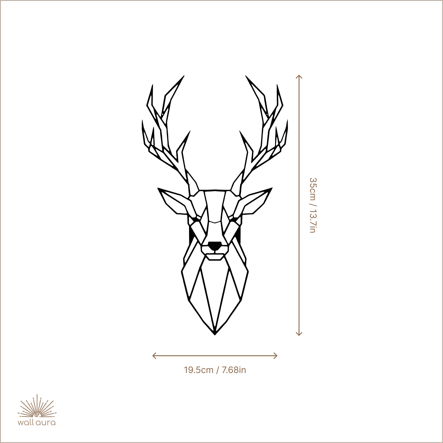 ראש צבי גיאומטרי – אומנות קיר מברזל בעיצוב מודרני