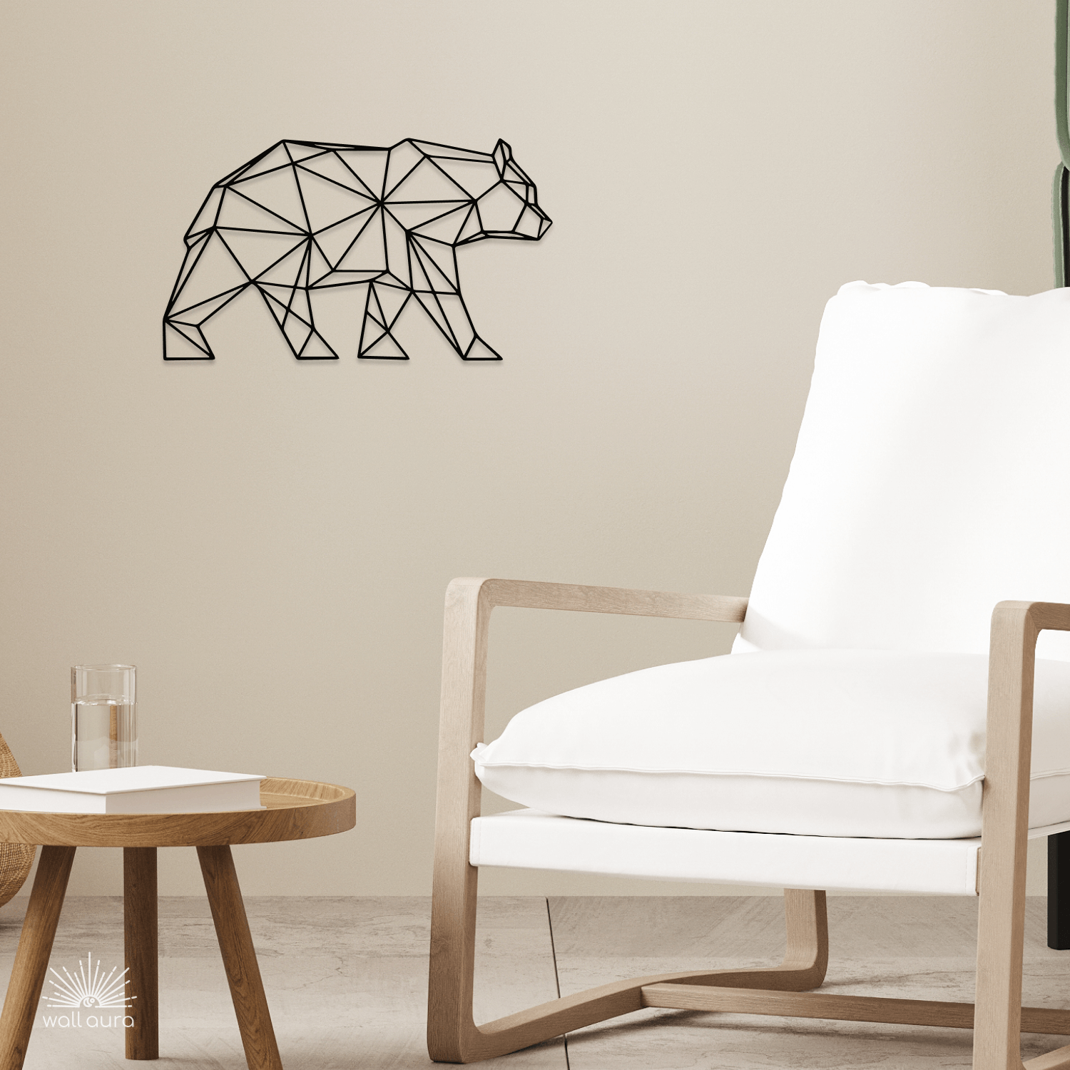 דוב מתכת גאומטרי לקיר