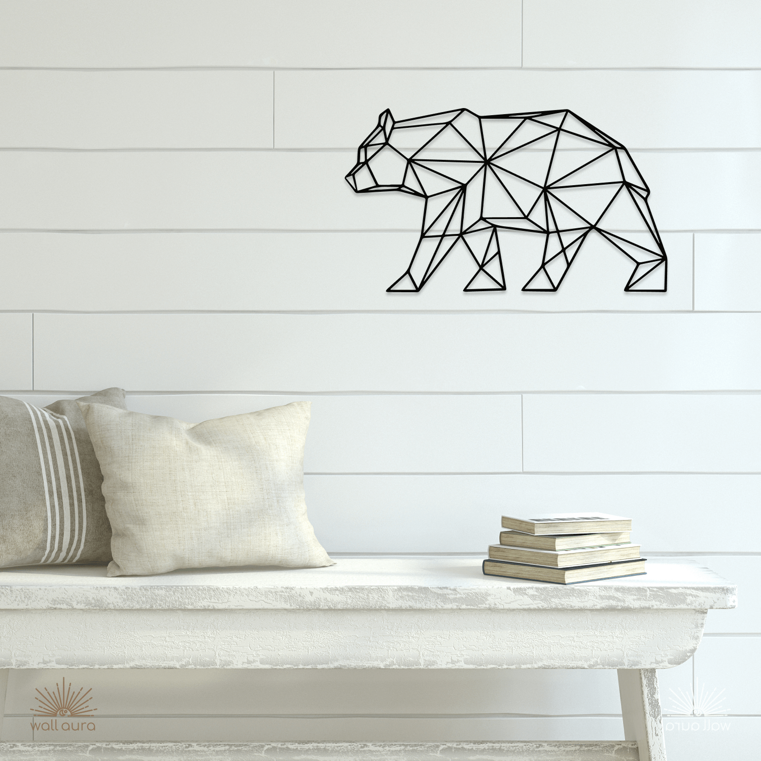 דוב מתכת גאומטרי לקיר