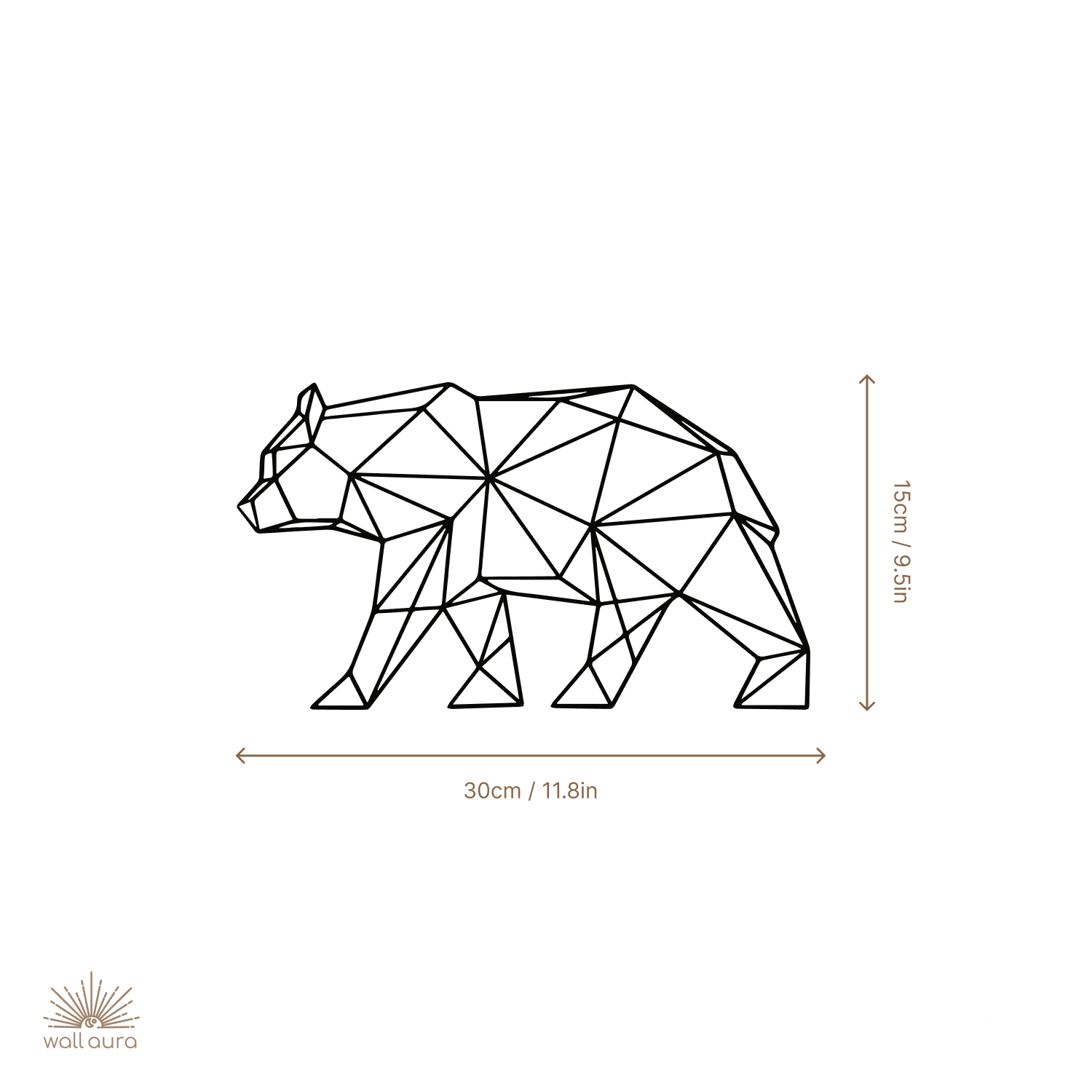 דוב מתכת גאומטרי לקיר