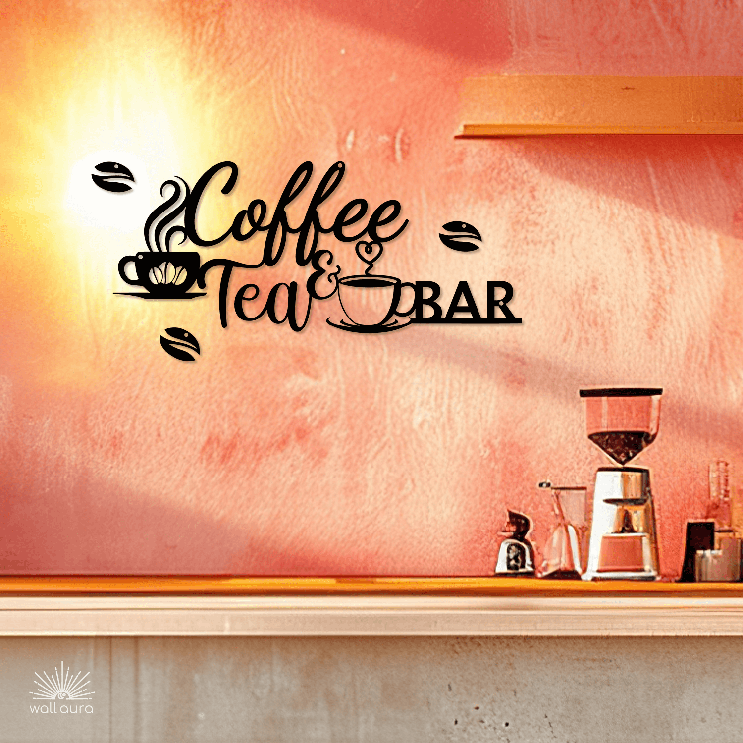 שלט בר קפה ממתכת