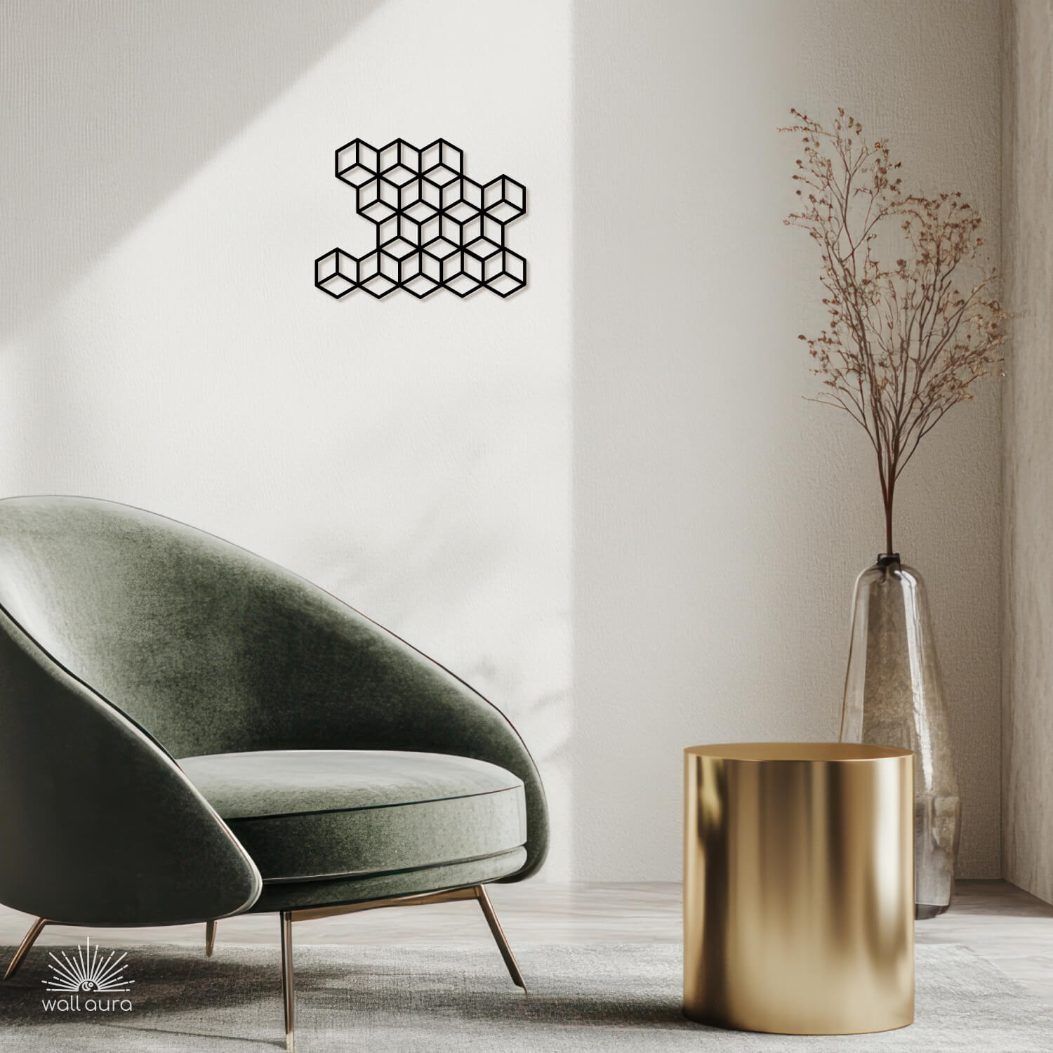 קוביות גאומטריות ממתכת בעיצוב מודרני