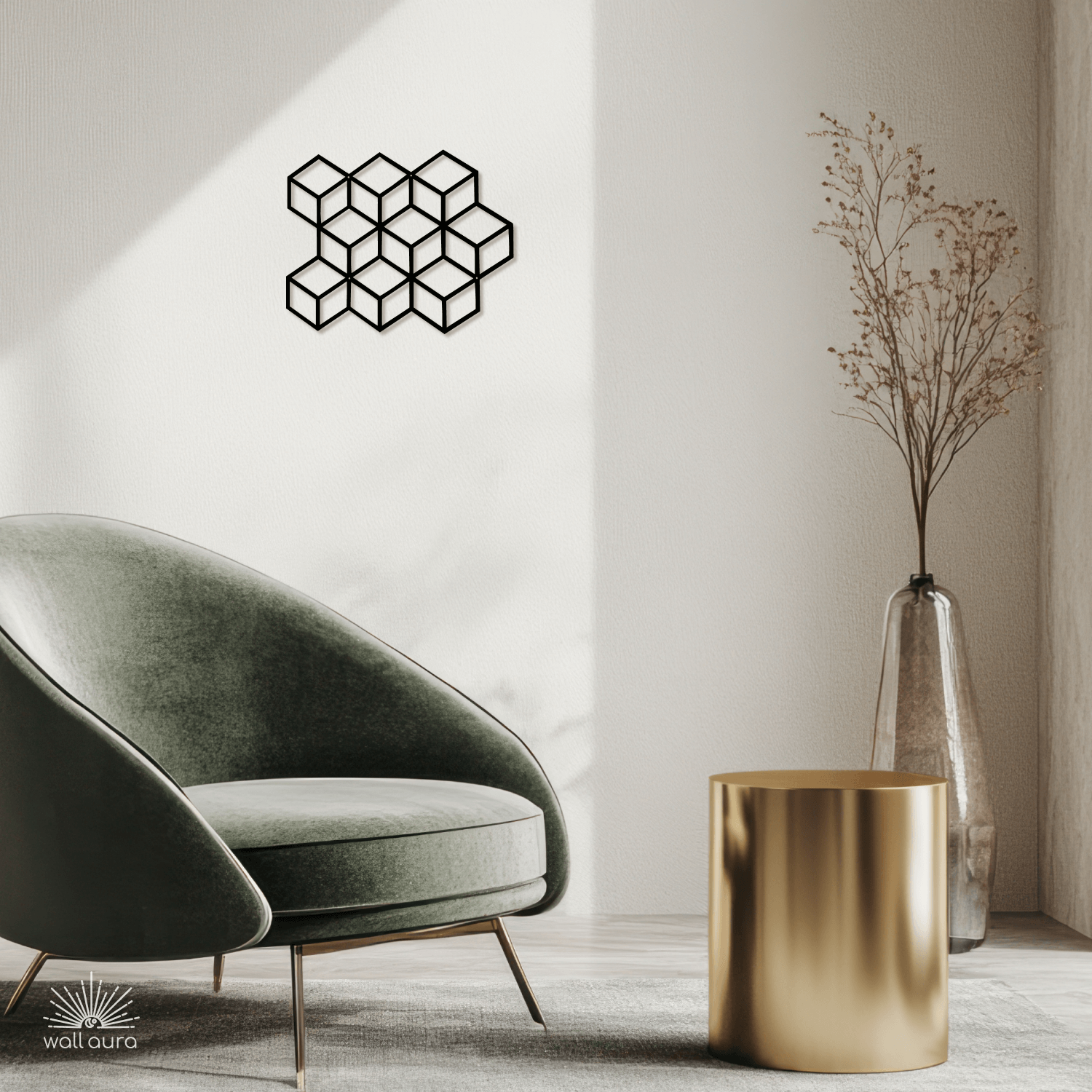 קוביות גאומטריות ממתכת בעיצוב מודרני