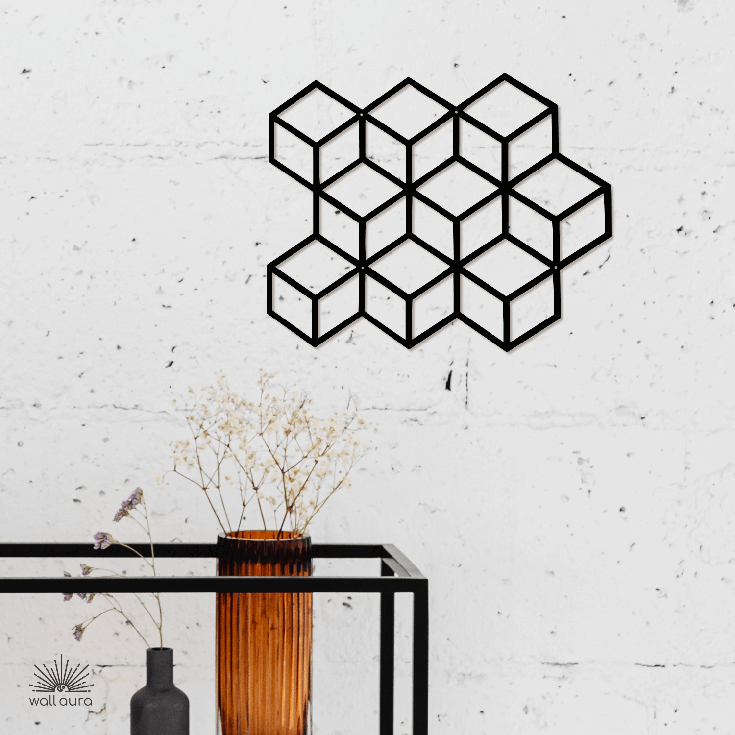 קוביות גאומטריות ממתכת בעיצוב מודרני