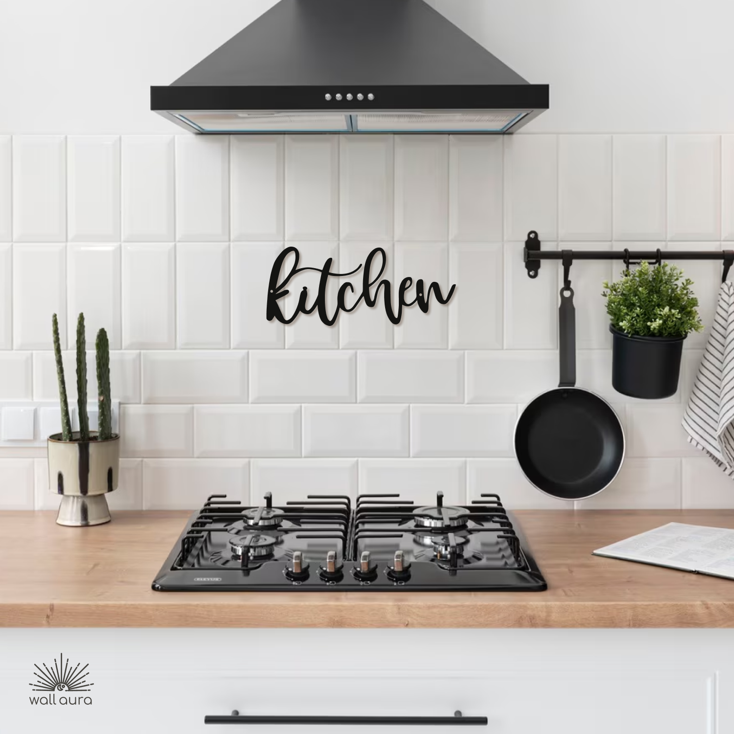 שלט "Kitchen" מעוצב ממתכת לקיר המטבח