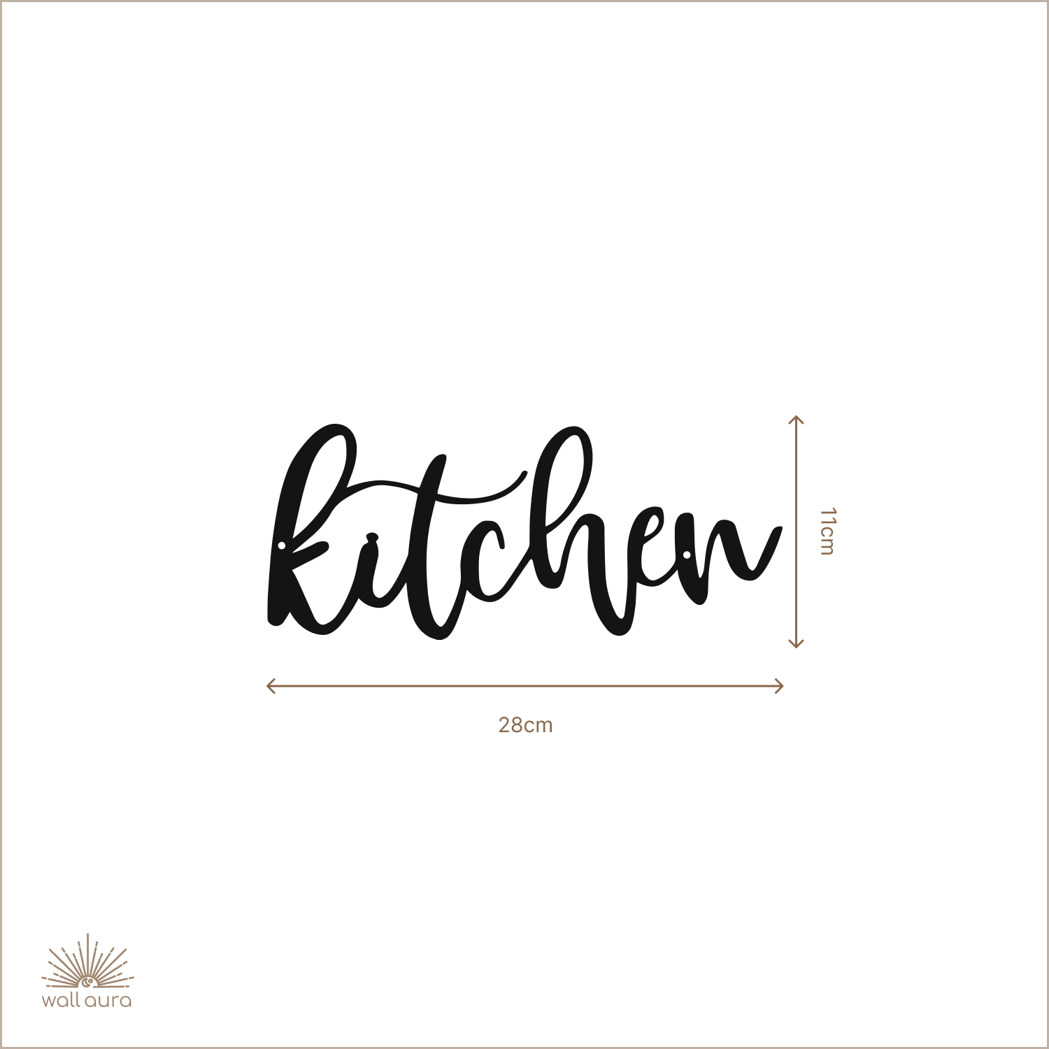 שלט "Kitchen" מעוצב ממתכת לקיר המטבח
