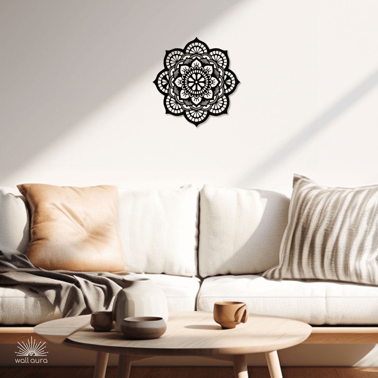 תמונת קיר ממתכת – מנדלה מעוצבת שחורה