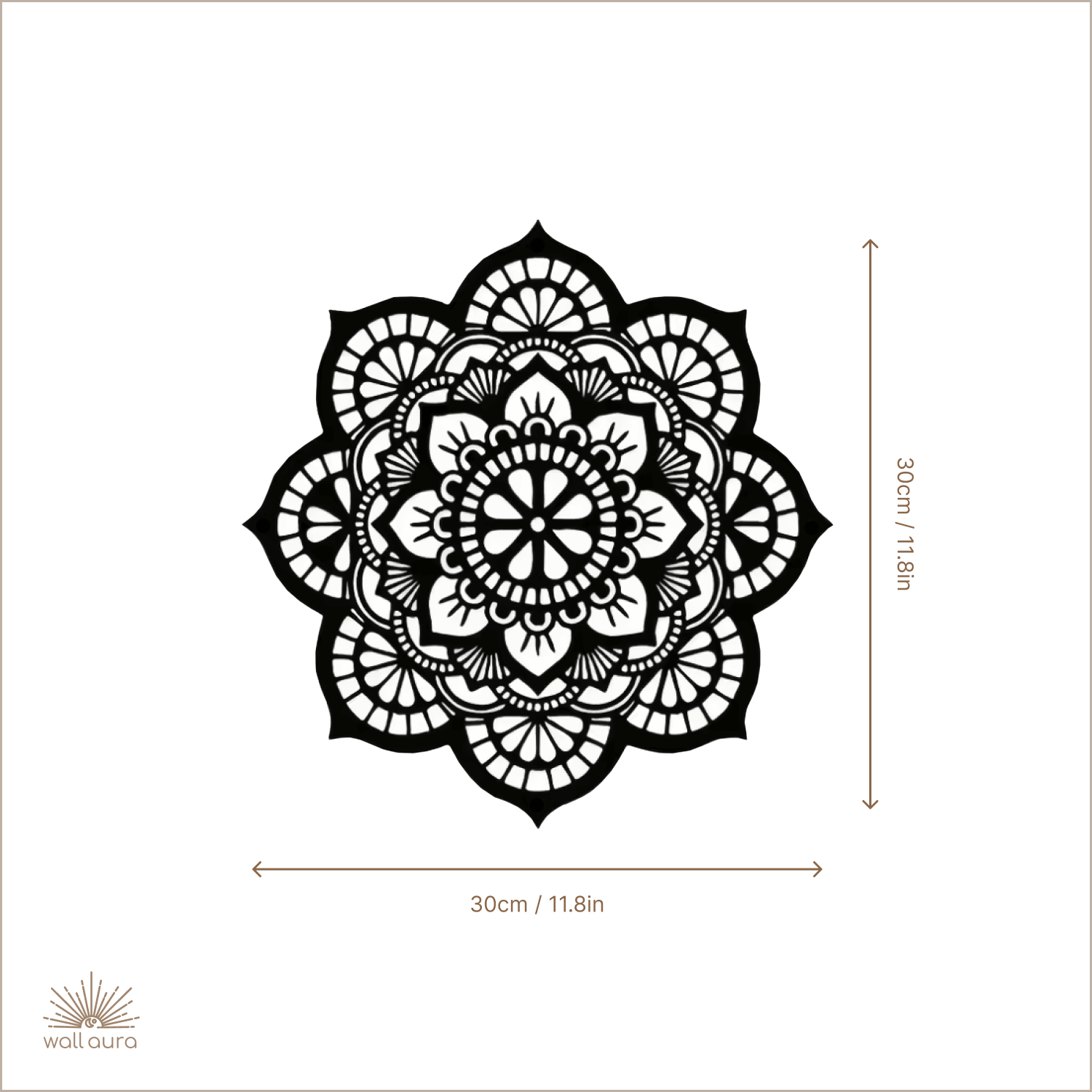 תמונת קיר ממתכת – מנדלה מעוצבת שחורה