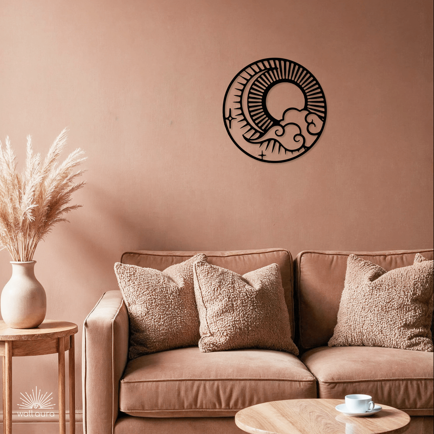 עיצוב מתכת שמש ועננים