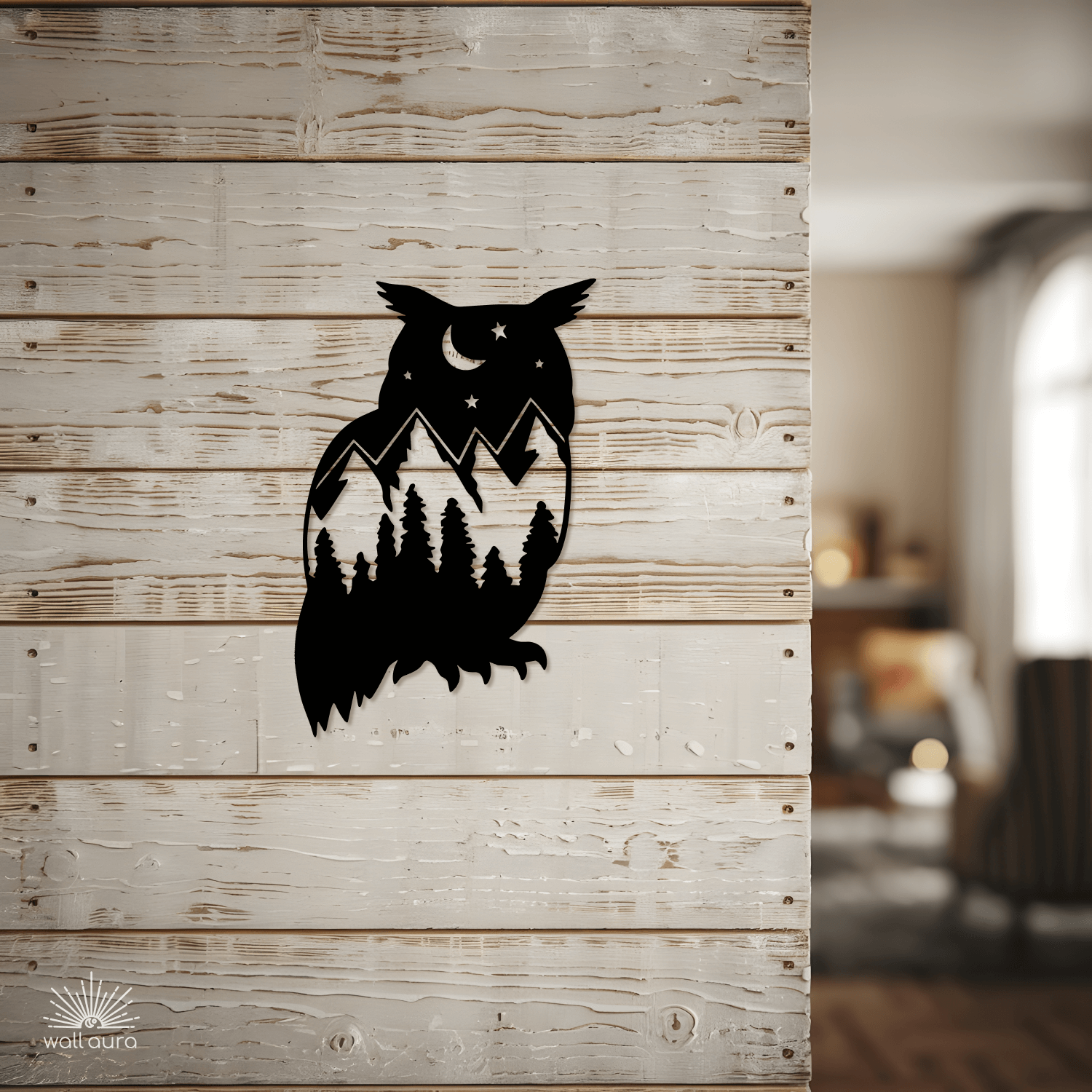 אומנות ברזל לקיר ינשוף לילה