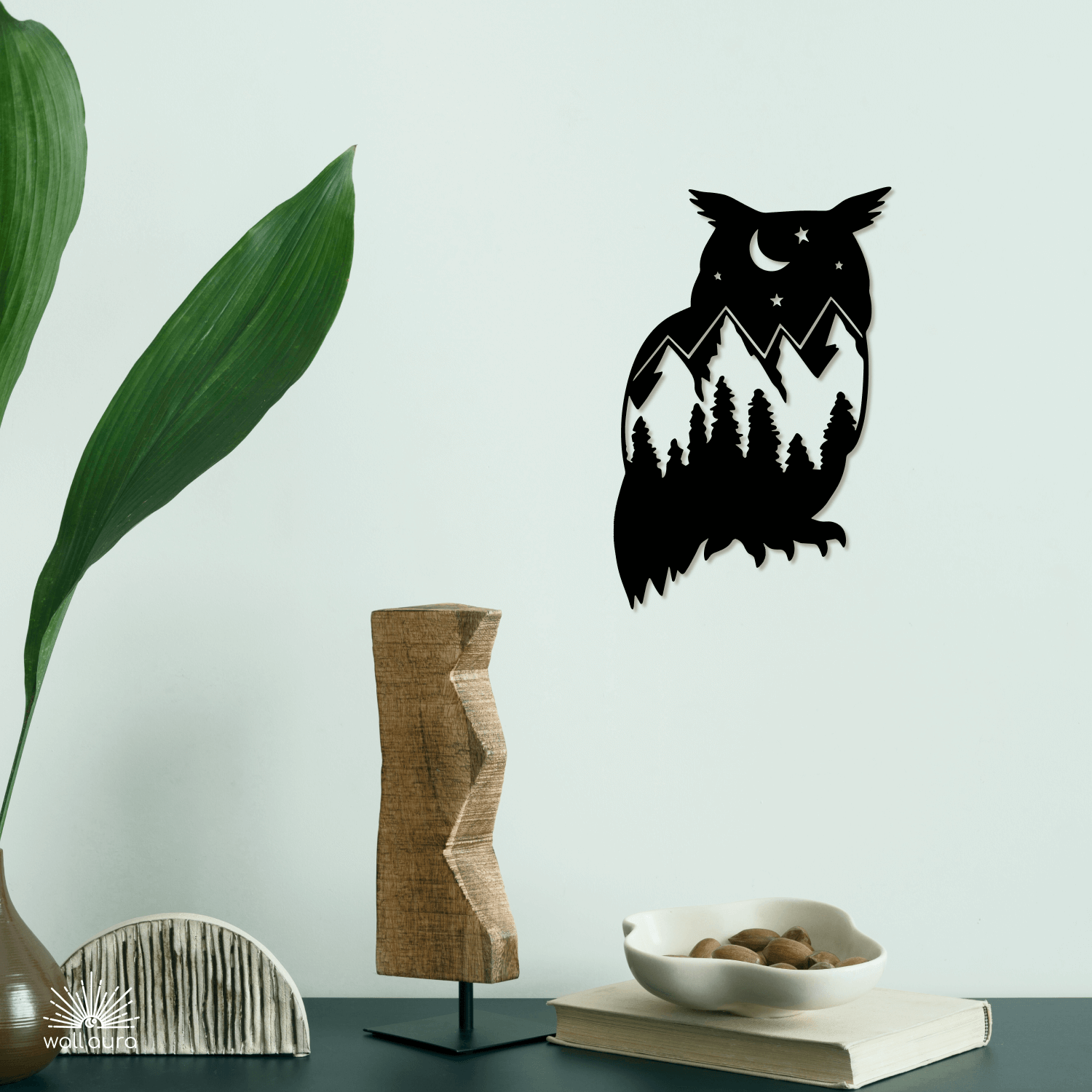 אומנות ברזל לקיר ינשוף לילה