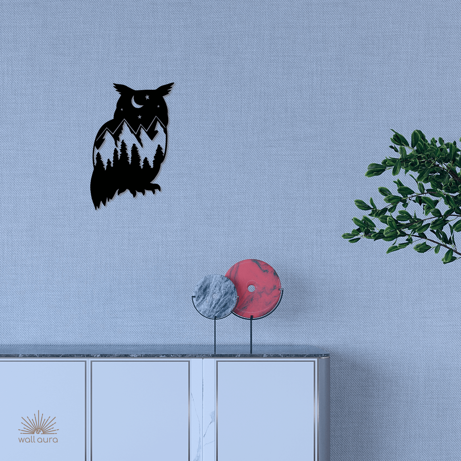 אומנות ברזל לקיר ינשוף לילה