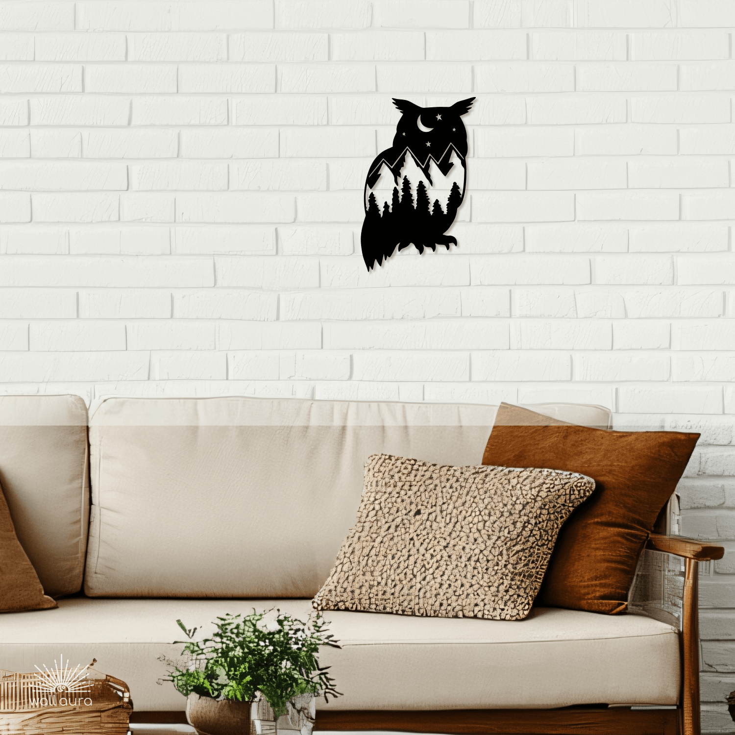 אומנות ברזל לקיר ינשוף לילה