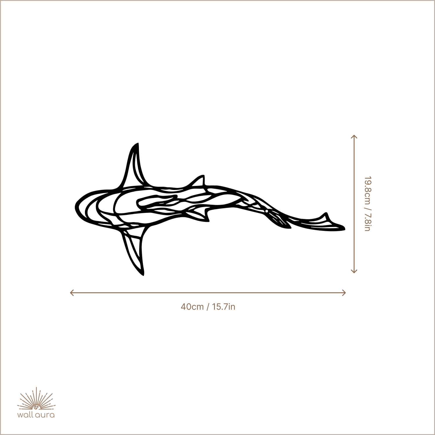 קישוט קיר ממתכת כריש