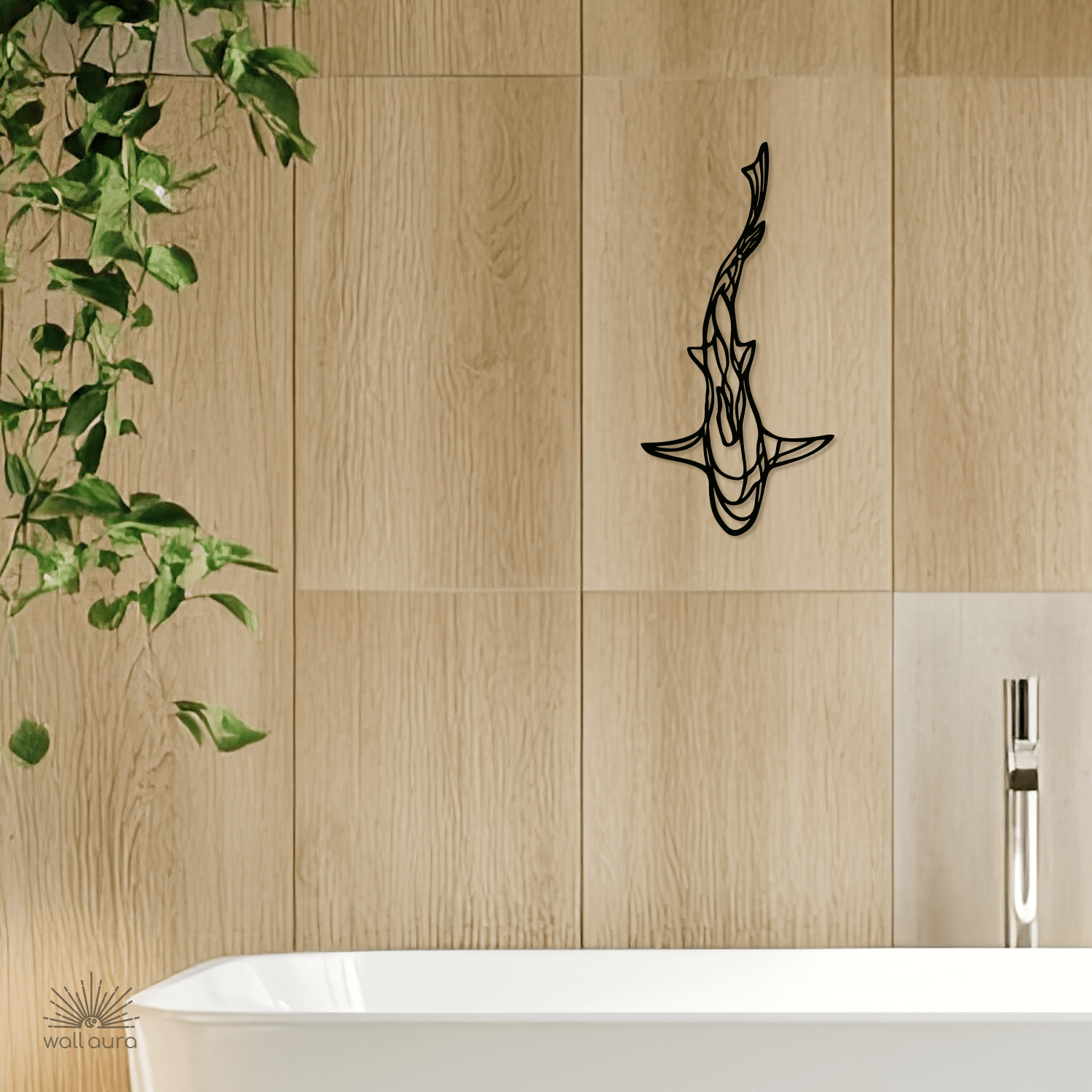 קישוט קיר ממתכת כריש