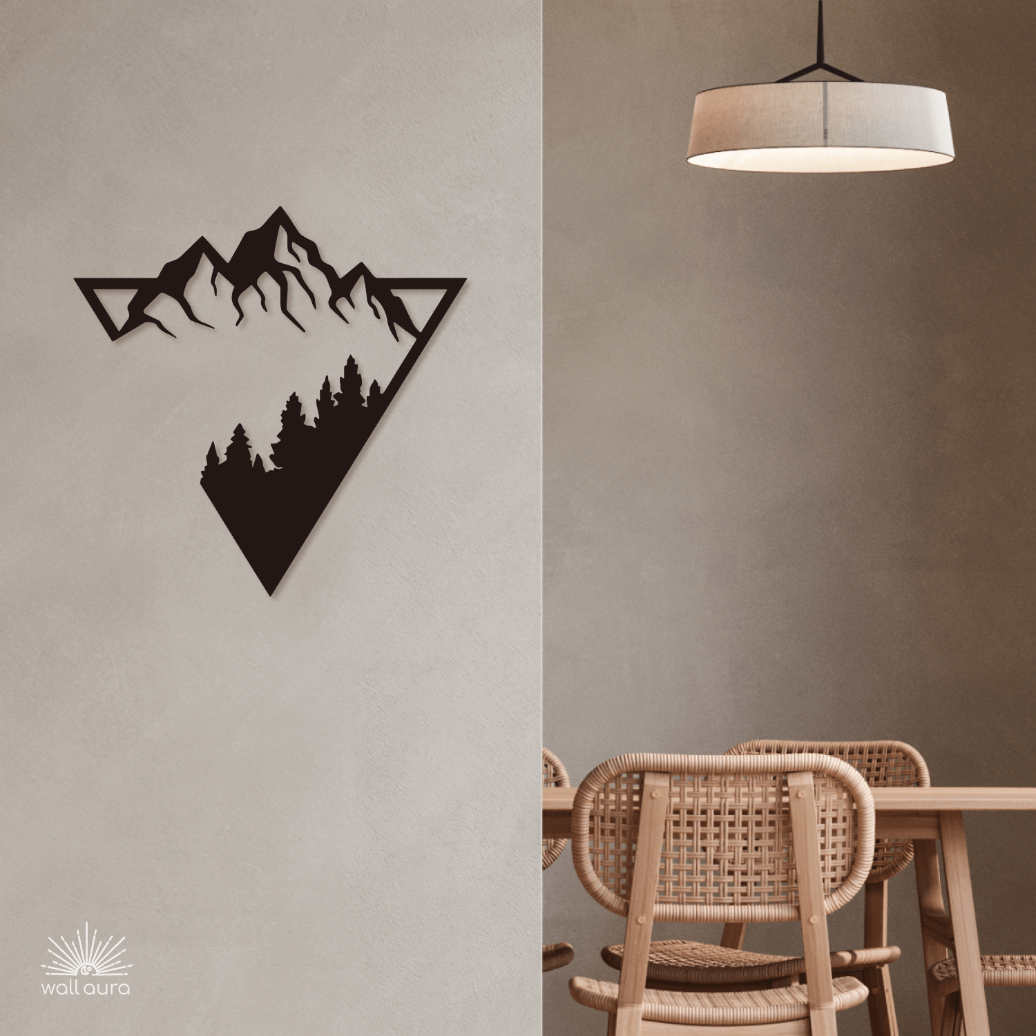 נוף הררי גאומטרי ממתכת בעיצוב משולש