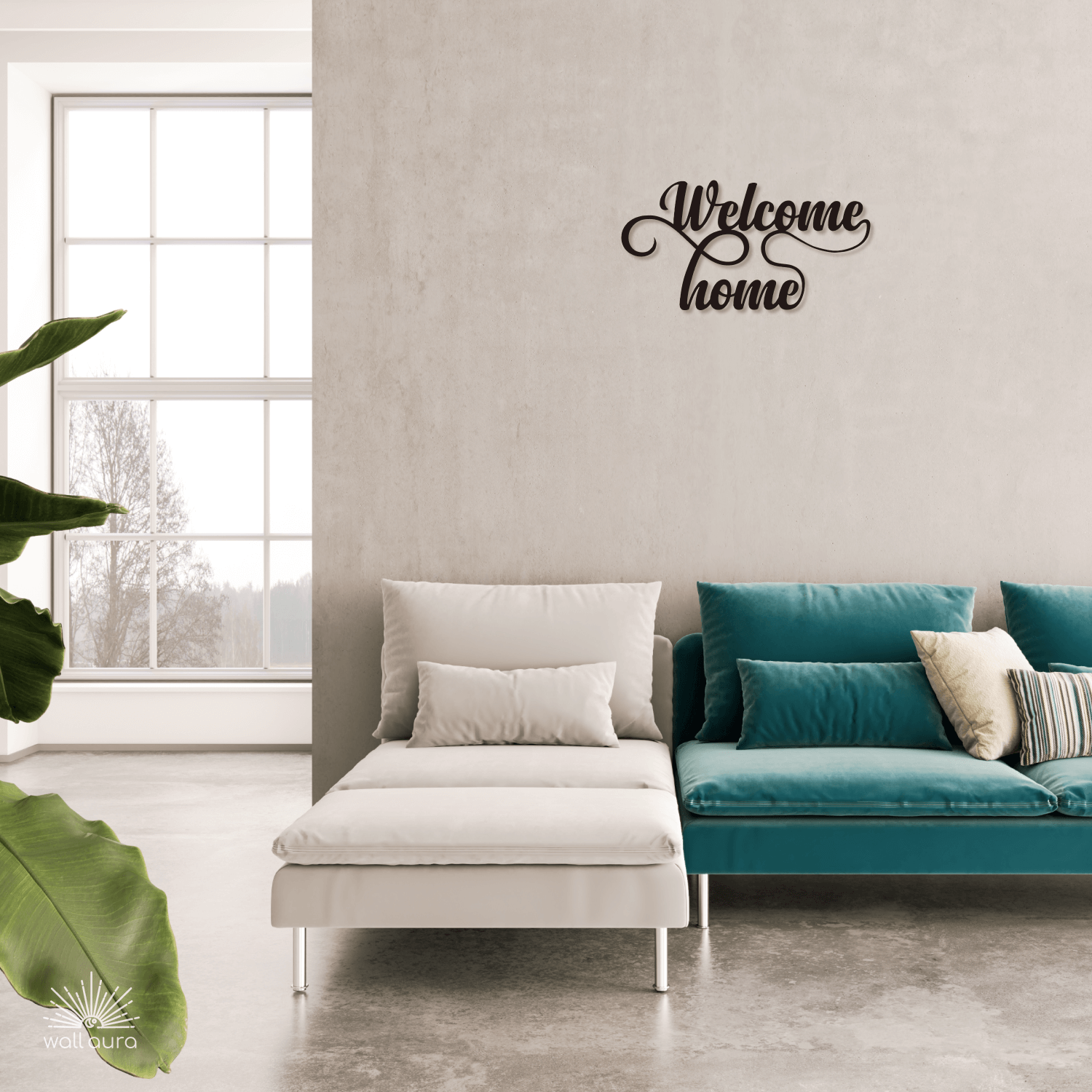 שלט קיר Welcome Home מעוצב ממתכת