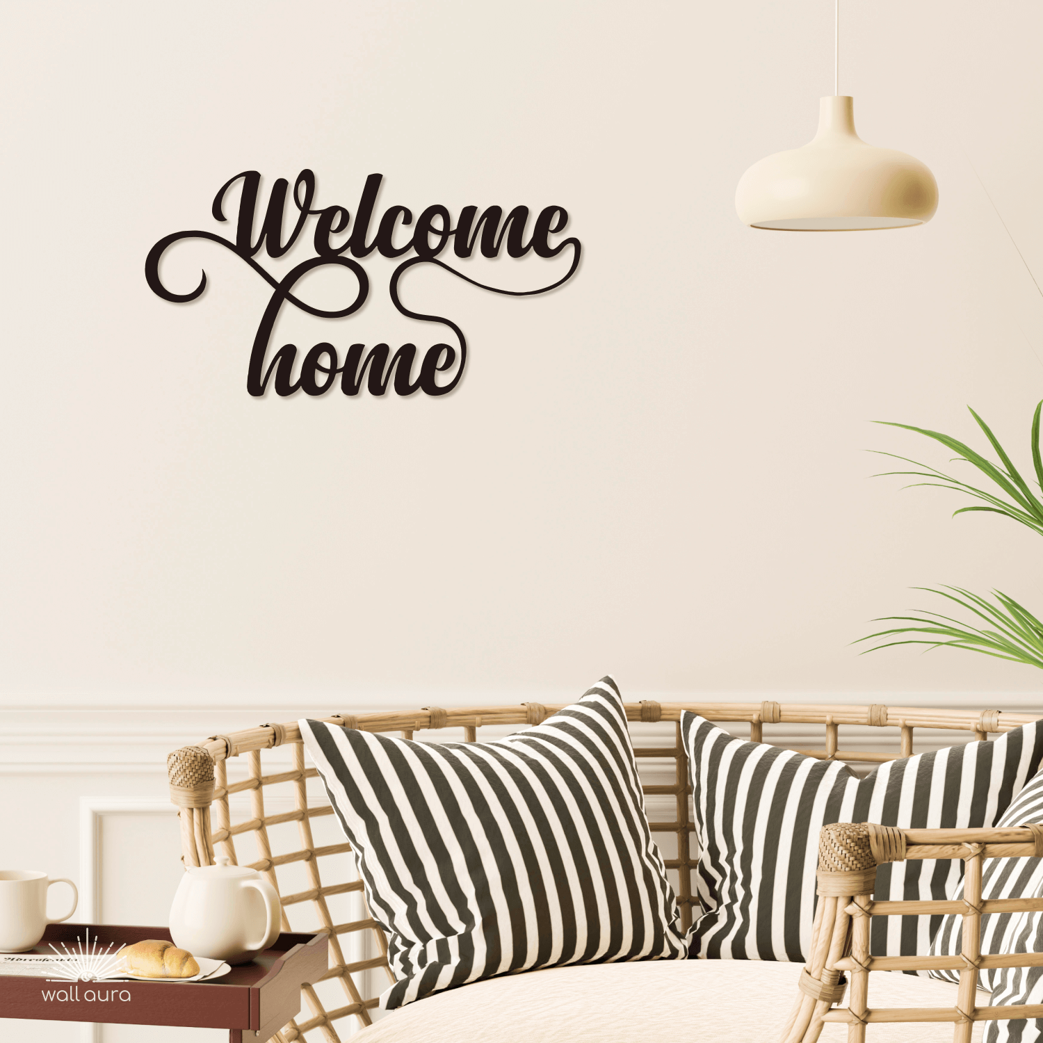 שלט קיר Welcome Home מעוצב ממתכת