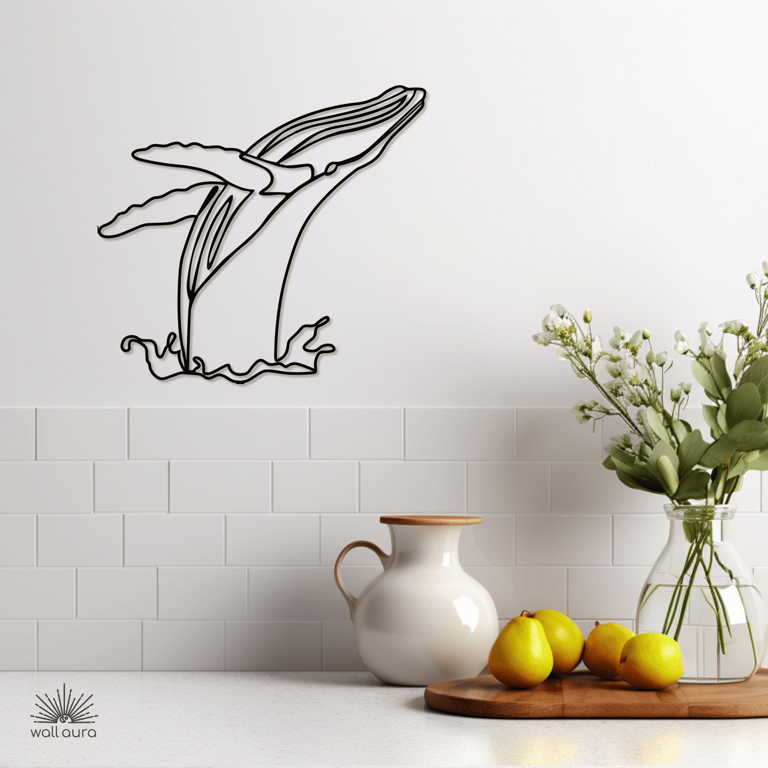 לווייתן ממתכת לקיר