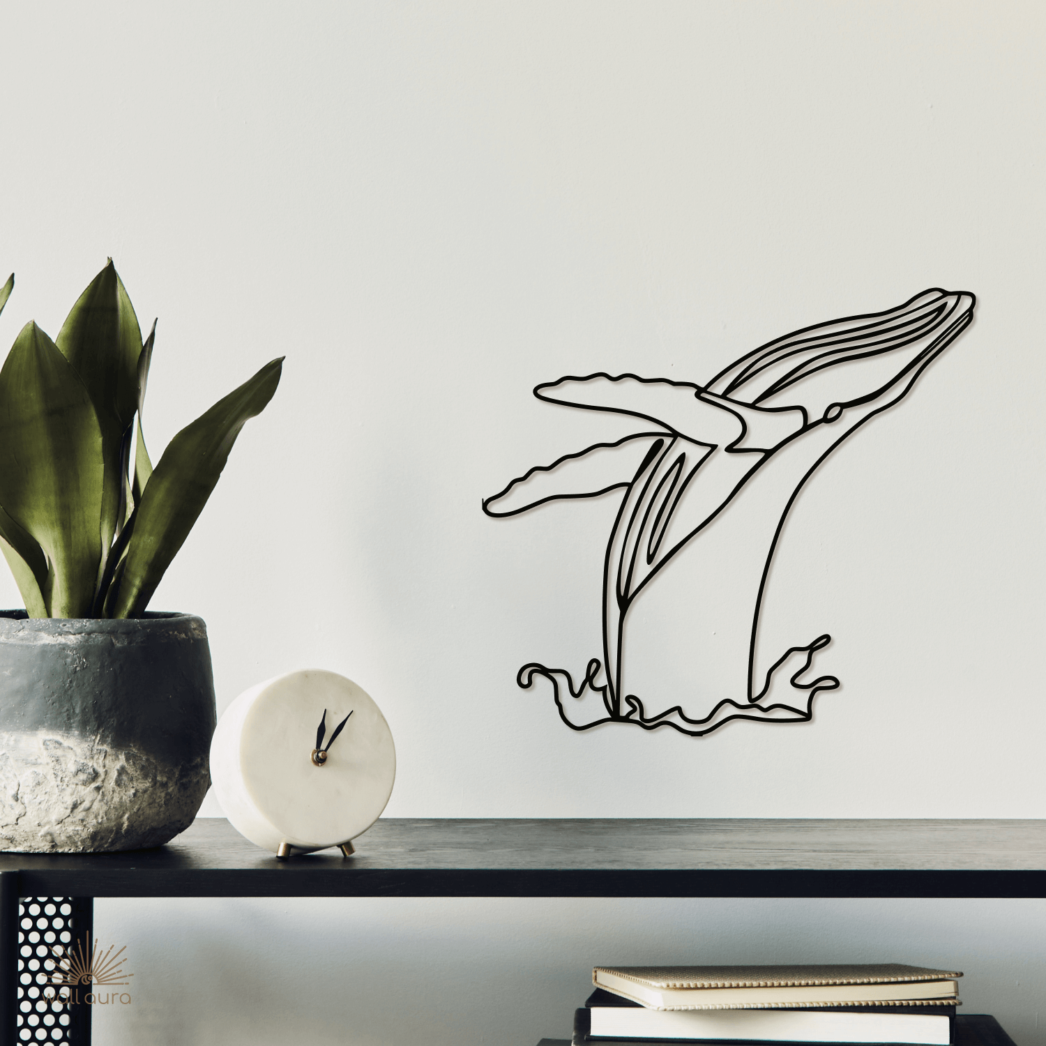 לווייתן ממתכת לקיר