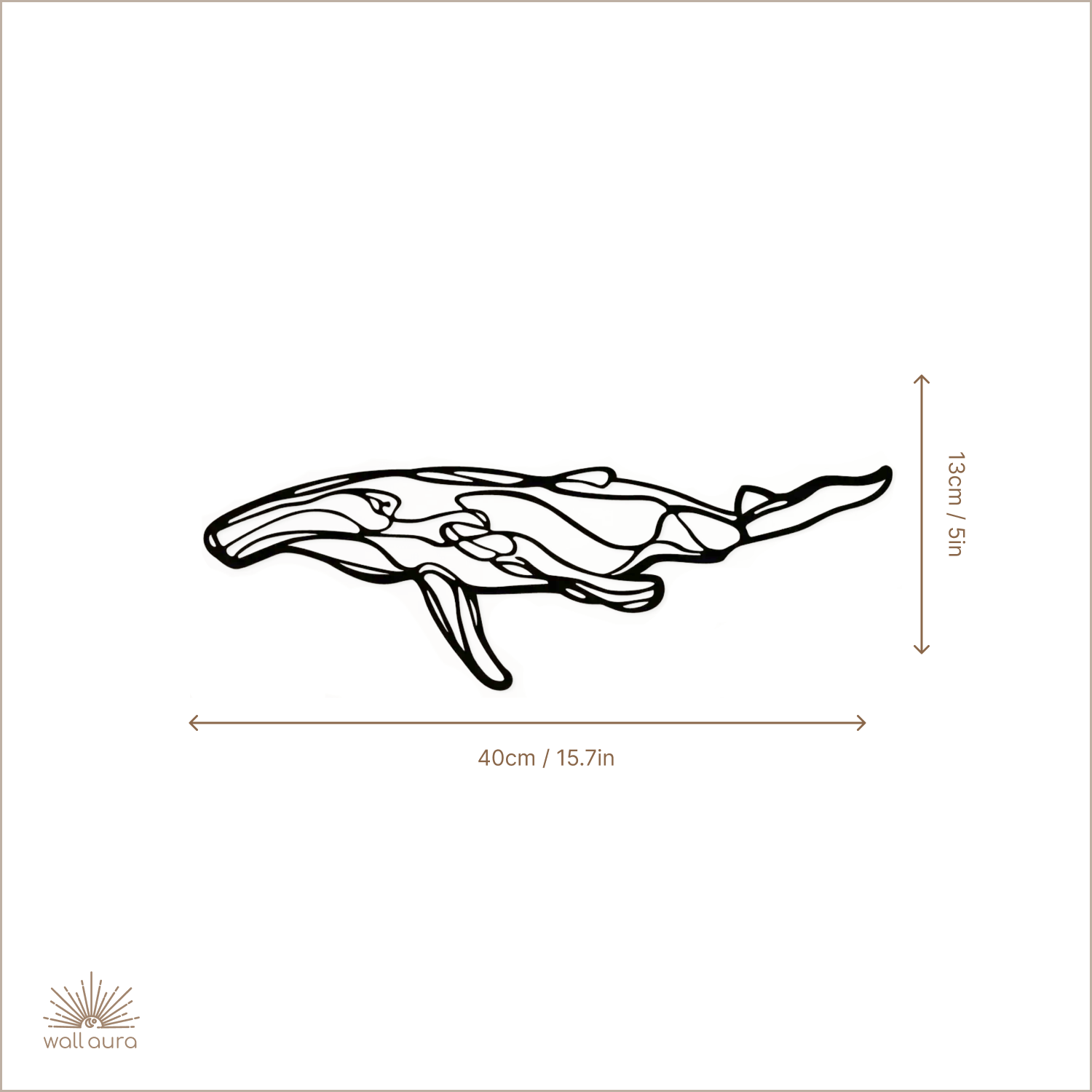 לוייתן קווי מתכת לתלייה על קיר