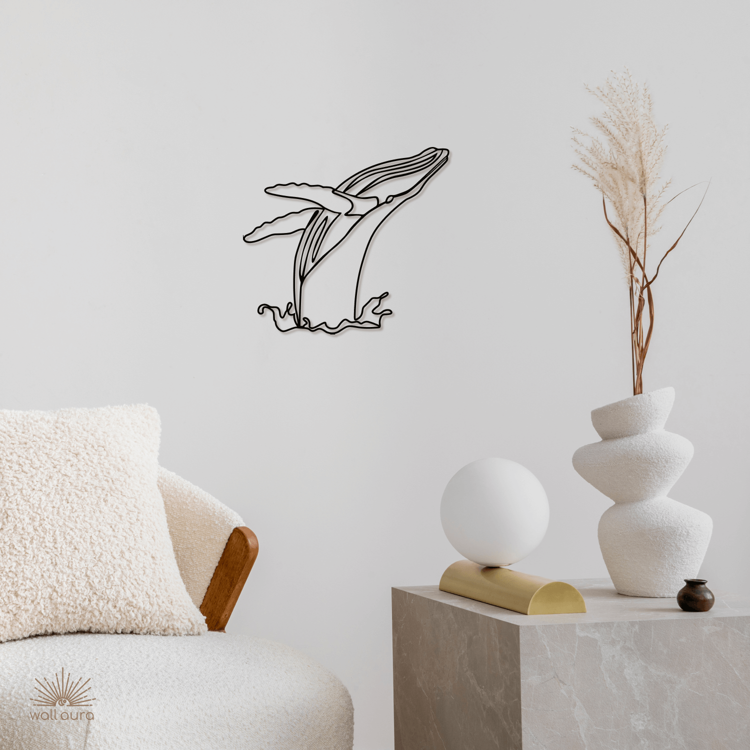 לווייתן ממתכת לקיר