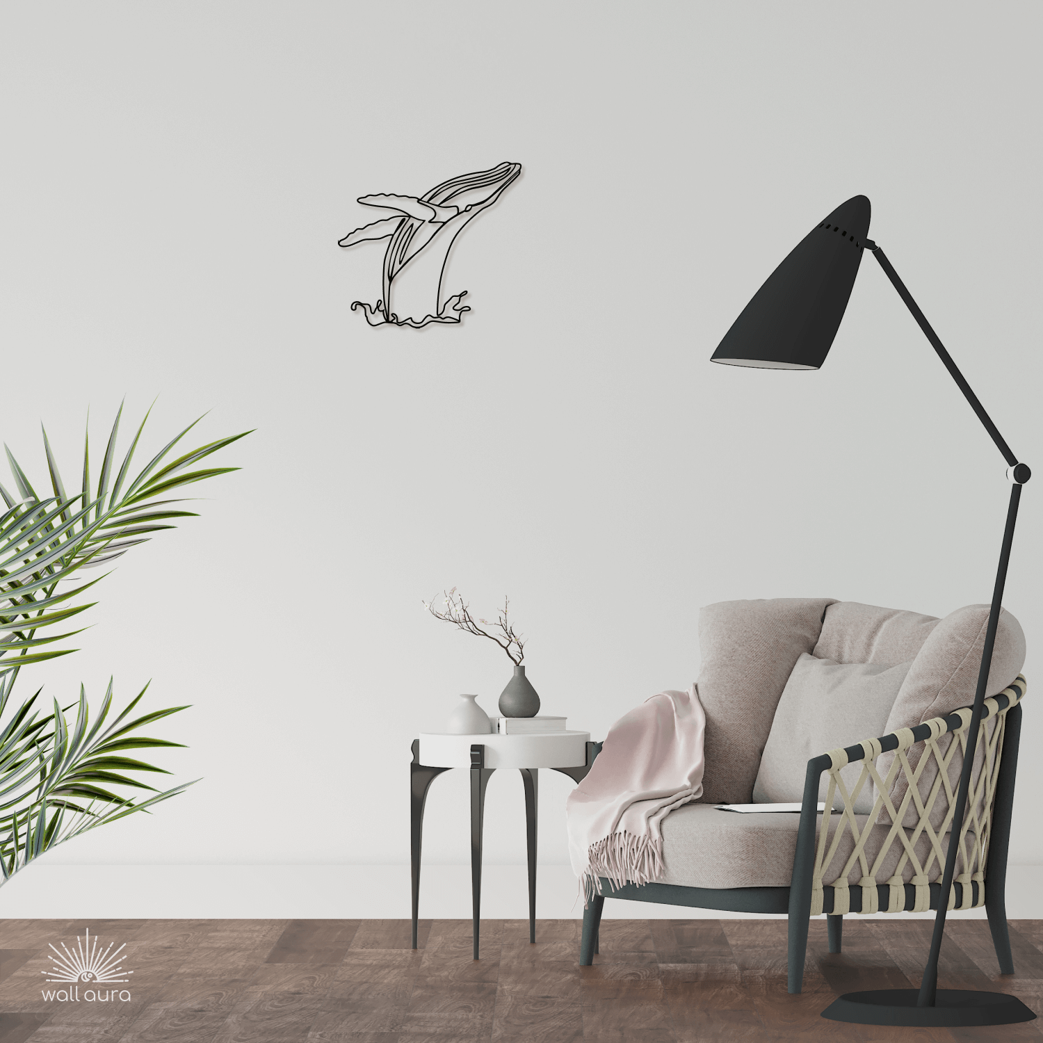 לווייתן ממתכת לקיר