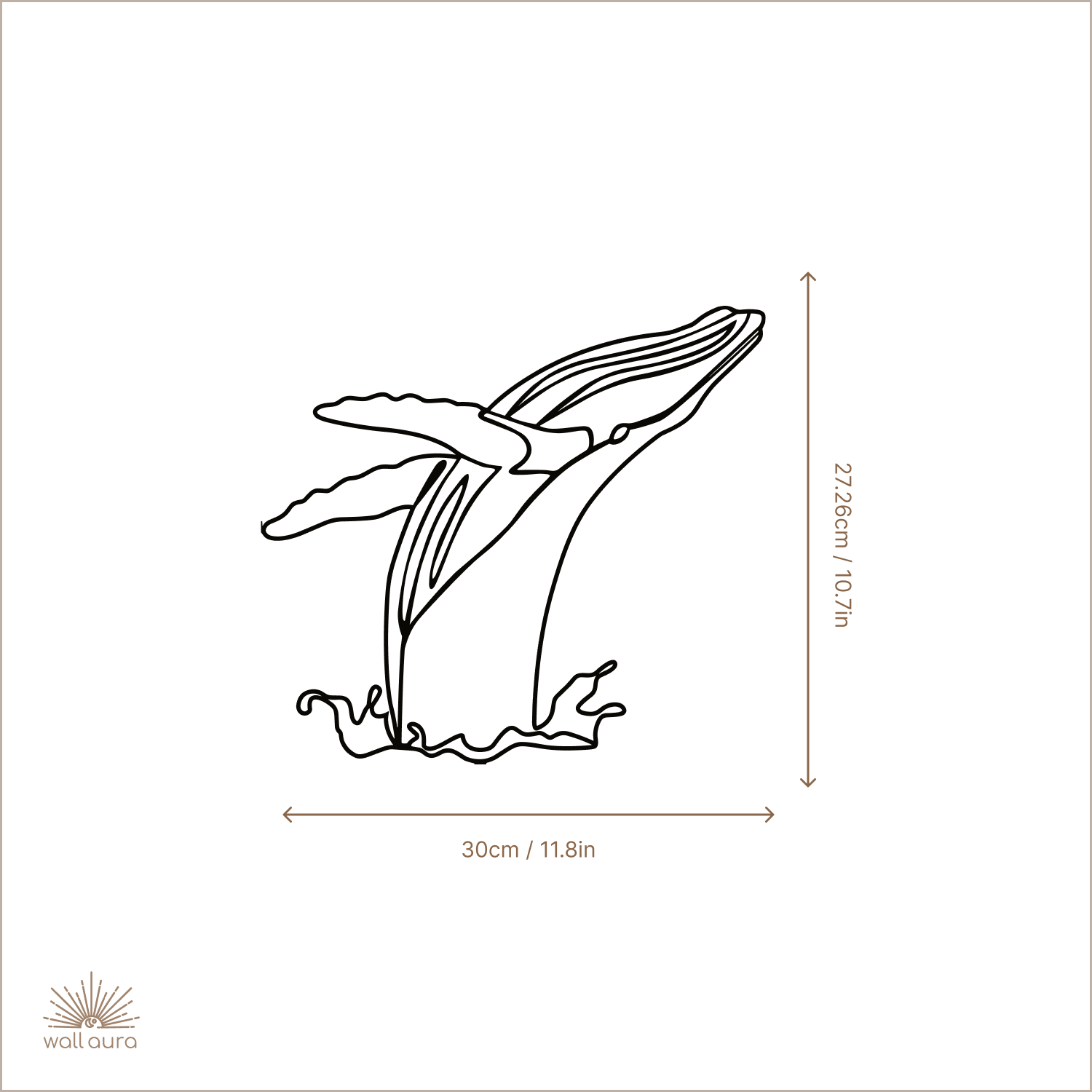 לווייתן ממתכת לקיר