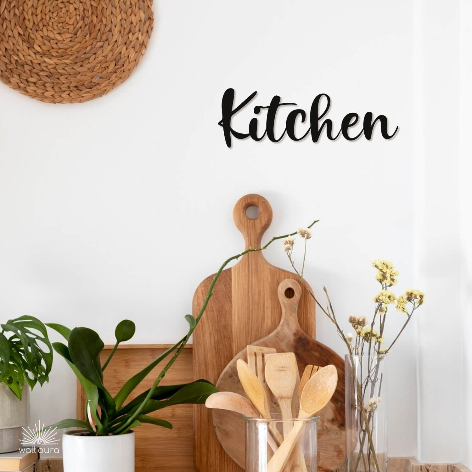 שלט "Kitchen" מעוצב ממתכת לקיר המטבח
